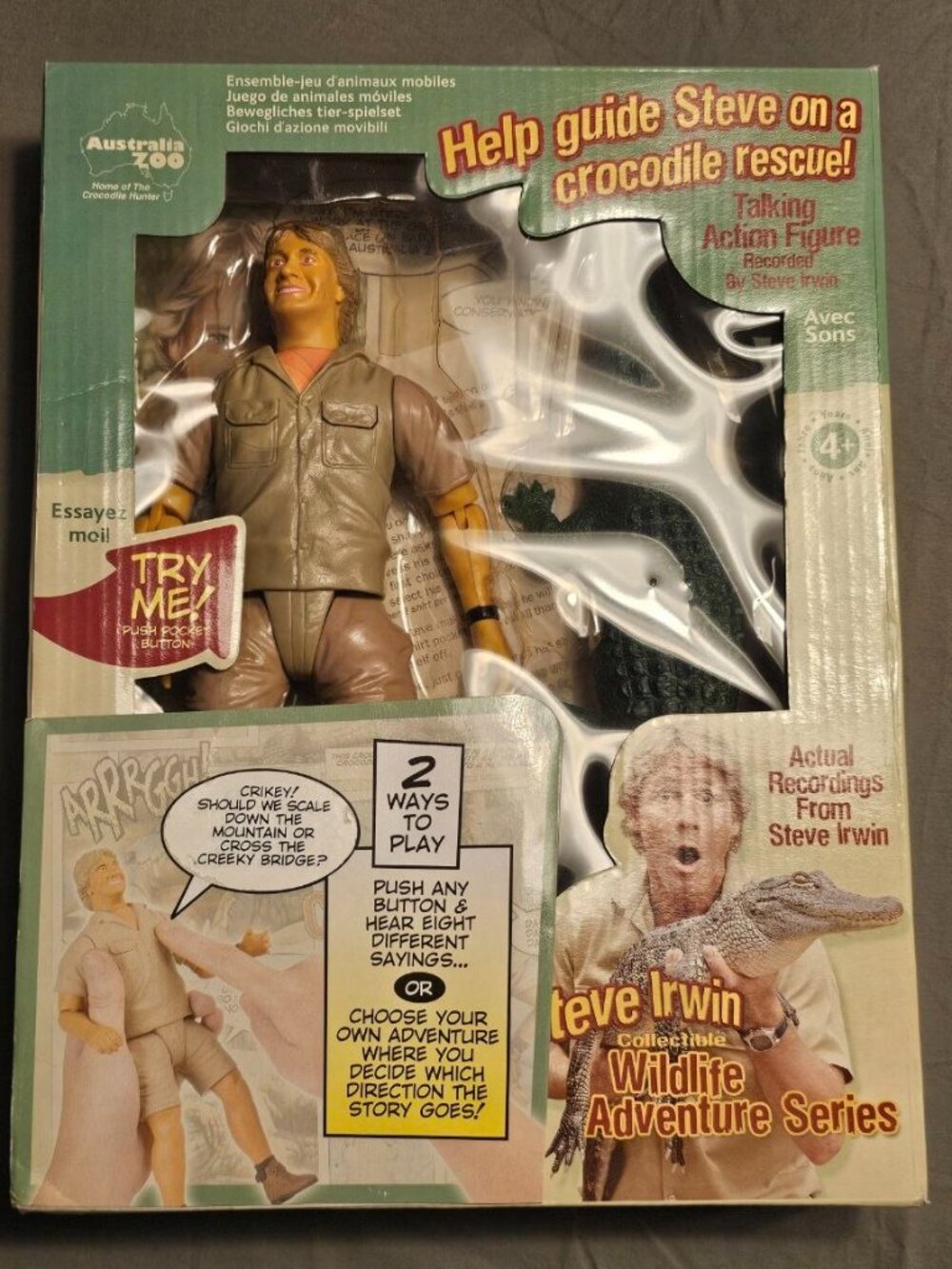 Steve Irwin Talking Action Figure 9" Wildlife Adventure Crocodile Hunter NEW BOX - Picture 10 of 10